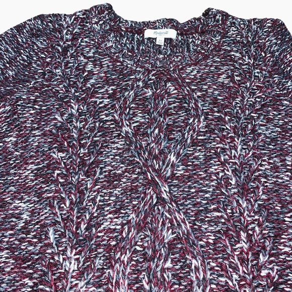 Madewell Firelight Marled Pullover Wool Alpaca Sweater Burgundy Chunky Winter - Picture 9 of 15